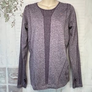 Nike Dri Fit Womens Maroon LS Athletic Workout Fitness Shirt Top Sz. Large